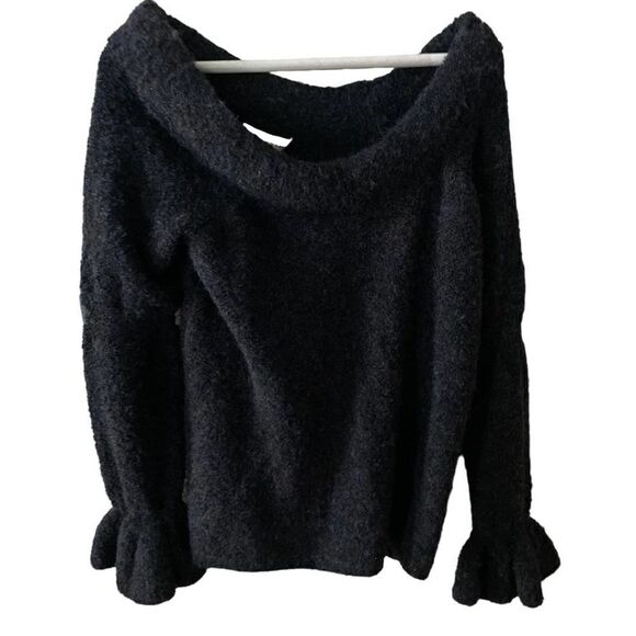NEW Something Navy Black Maisie off the shoulder Sweater S / Small - Picture 5 of 8